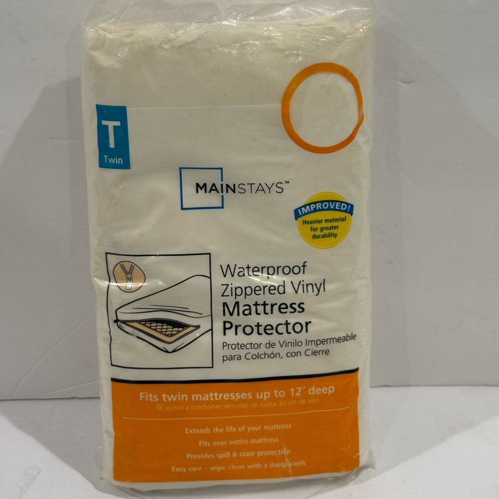 Mainstays Waterproof Vinyl Mattress Protector - White